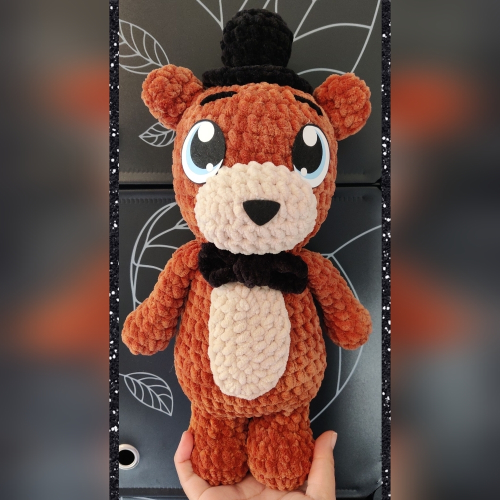 Crochet Bear with Bow Tie and Black Top Hat